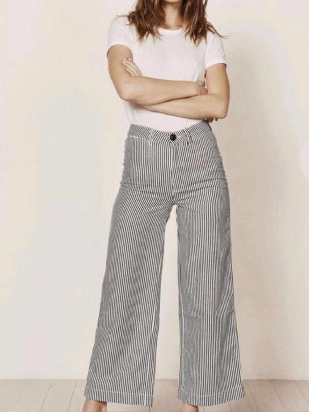 ROLLA’S Old Mate Navy Linstripe Wide Leg Pants